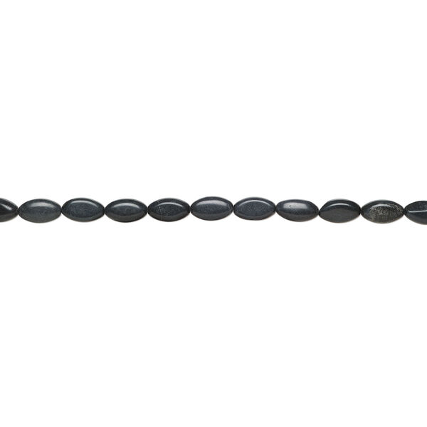 Blackstone 1pkg1, flat-sided puffed oval bead, 15 inch 24x14mm-25x15mm image number 1