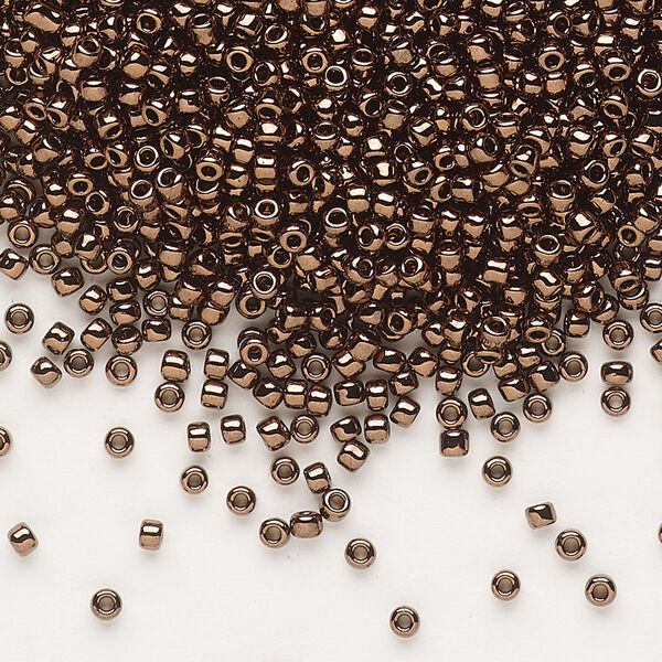 Seed bead, Dyna-Mites™, glass, pkg/40g, #11 round, opaque iris bronze, (924 11/0 RR). image number 0