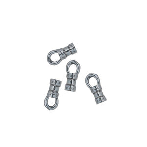 Crimp end 1pkg4 gunmetal-plated pewter, 5x3mm tube / loop / 1.7mm inside diameter, JBB Findings