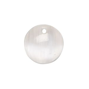 Selenite 1pkg1, hand-cut flat back puffed round drop 18-20mm
