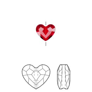 Bead 144pk light Siam, Crystal Passions® 8mm love 5741