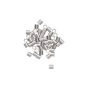 Crimp, stainless steel, pkg/50, 2x2mm round tube, 1.5mm inside diameter.