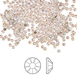 Flat back 144pk rose opal AB foil back, Preciosa MAXIMA Czech crystal rhinestone 1.7-1.9mm chaton rose round SS5