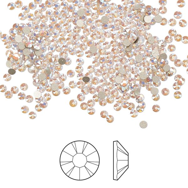 Flat back 144pk rose opal AB foil back, Preciosa MAXIMA Czech crystal rhinestone 1.7-1.9mm chaton rose round SS5 image number 0