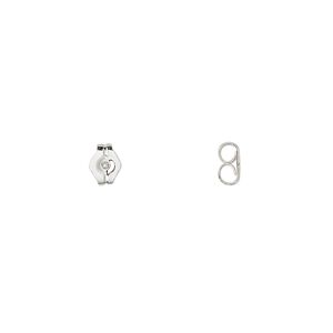Earnut 1pkg40 sterling silver, 5x4mm / lightweight, 20 pair