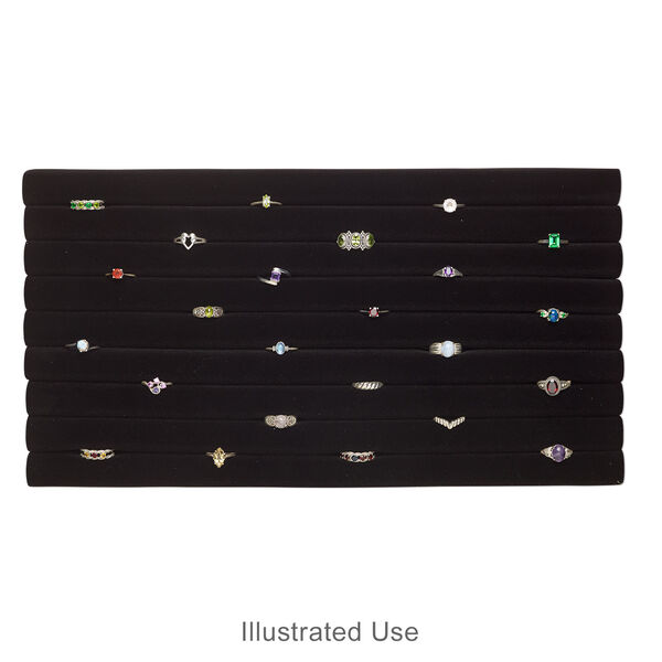 Display insert, ring, velvet, black, 14 x 7-3/4 x 3/4 inches with 8 slotted rows. Sold individually. image number 2