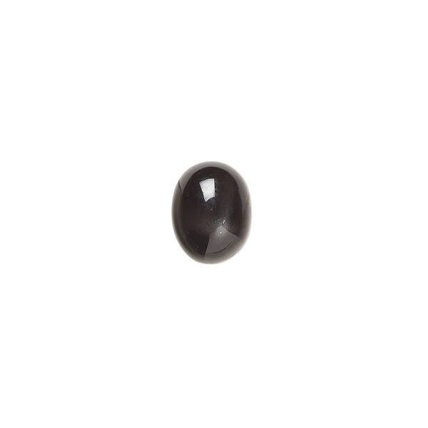 Cabochon, black star diopside (natural), 9x7mm non-calibrated oval, C grade, Mohs hardness 5-1/2 to 6. Sold individually. image number 0