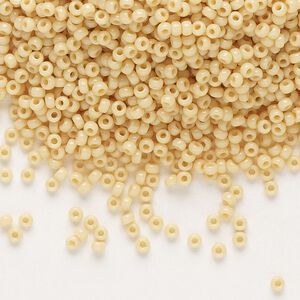 Seed bead, Miyuki, glass, pkg/25g, #11 rocaille, opaque pear, (RR-493).