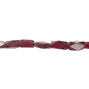 Garnet 1pkg1, hand-cut faceted brick bead 15.5-16 inch 7x4mm-9x5mm