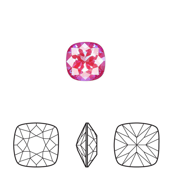 Fancy stone 144pk crystal royal red DeLite, Swarovski® 10mm cushion 4470 image number 0