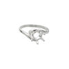 Ring, Sure-Set™, sterling silver, swirl band with 8mm 6-prong round setting, size 8. Sold individually. image number 0