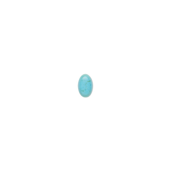 Cabochon, "turquoise" (resin) (imitation), 6x4mm calibrated oval with matrix. Sold per pkg of 4. image number 0