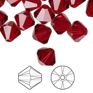 Bead 2pk Siam, Crystal Passions® 10mm bicone 5328