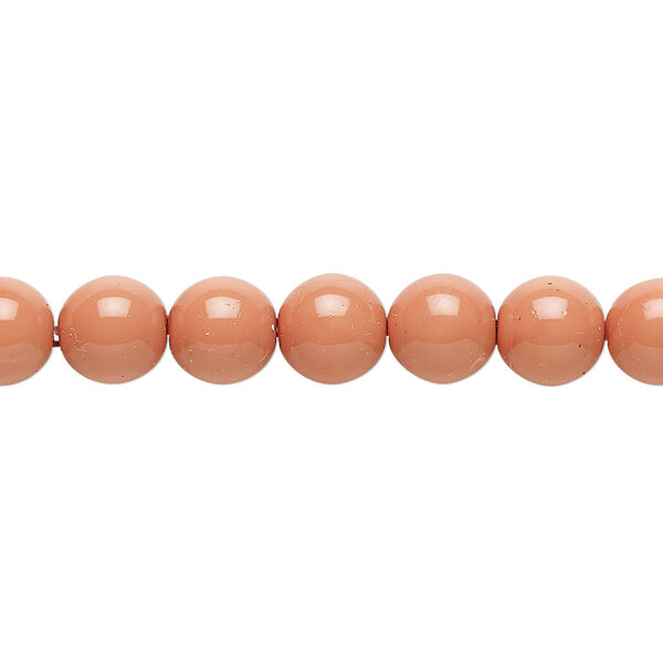 Bead, Czech dipped décor glass druk, rose, 8mm round. Sold per 15-1/2" to 16" strand. image number 0