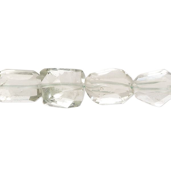 Green quartz 1pkg1, hand-cut faceted nugget bead 13 inch small image number 0