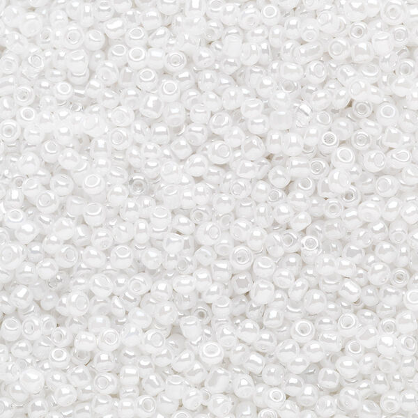 Seed bead, Ming Tree™, glass, pkg/1 pound, #11 round, opaque ceylon white. image number 0