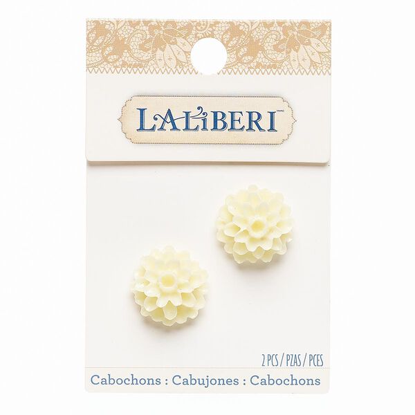 Embellishment, Laliberi™, acrylic, light yellow, 20mm flower with flat back. Sold per pkg of 2. image number 0