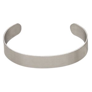 Bracelet, cuff, stainless steel, 10mm wide, adjustable from 6-1/2 to 7 inches. Sold individually.
