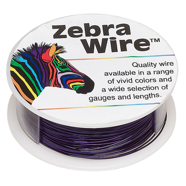 Wire, Zebra Wire™, color-coated copper, purple, round, 24 gauge. Sold per 1/4 pound spool, approximately 71 yards. image number 0