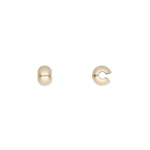 Crimp cover, 14Kt gold-filled, 5mm. Sold per pkg of 2.
