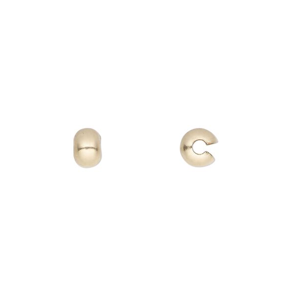 Crimp cover, 14Kt gold-filled, 5mm. Sold per pkg of 2. image number 0
