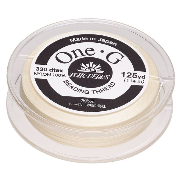 Thread, One-G™, nylon, pkg/125 yards, cream, size 0. image number 0