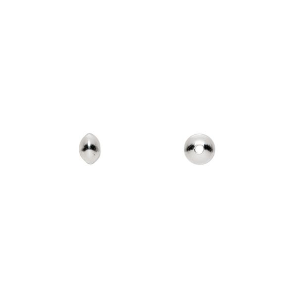 Bead, sterling silver, 5x3mm smooth saucer. Sold per pkg of 10. image number 0