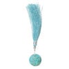 Chrysocolla 1pkg1, top-drilled hand-cut 1sided carved flower round bead, 16mm image number 1