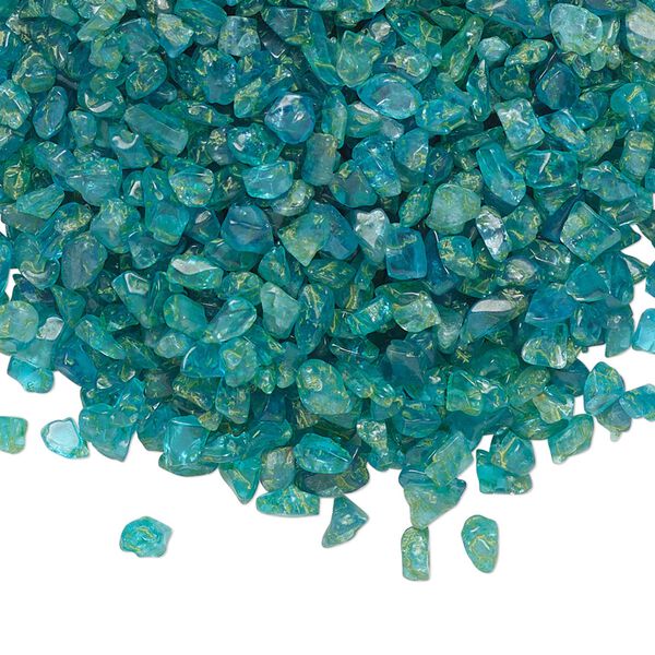 Neon blue apatite 1pkg1, undrilled inlay chip natural 1 oz mini image number 0