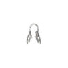 Bail, ice-pick, antiqued sterling silver, 13x8mm flower, 4mm grip length. Sold individually. image number 1