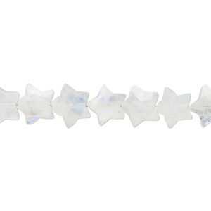 Rainbow moonstone 1pkg30, hand-cut faceted star bead natural, 8mm