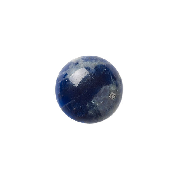 Cabochon, sodalite (natural), 18mm calibrated round, B grade, Mohs hardness 5 to 6. Sold per pkg of 2. image number 0