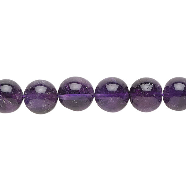 Bead, amethyst (natural), 7-9mm hand-cut round, C grade, Mohs hardness 7. Sold per 15-1/2" to 16" strand. image number 0