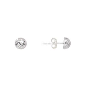 Earstud, sterling silver, 6mm diamond-cut half-ball with post. Sold per pair.