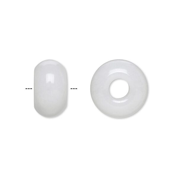 Bead, Dione®, snow quartz (natural), 14x8mm rondelle, B grade, Mohs hardness 7. Sold per pkg of 2. image number 0
