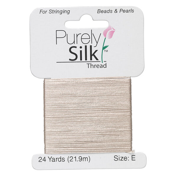 Thread, Purely Silk™, grey, size E. Sold per 24-yard card. image number 0