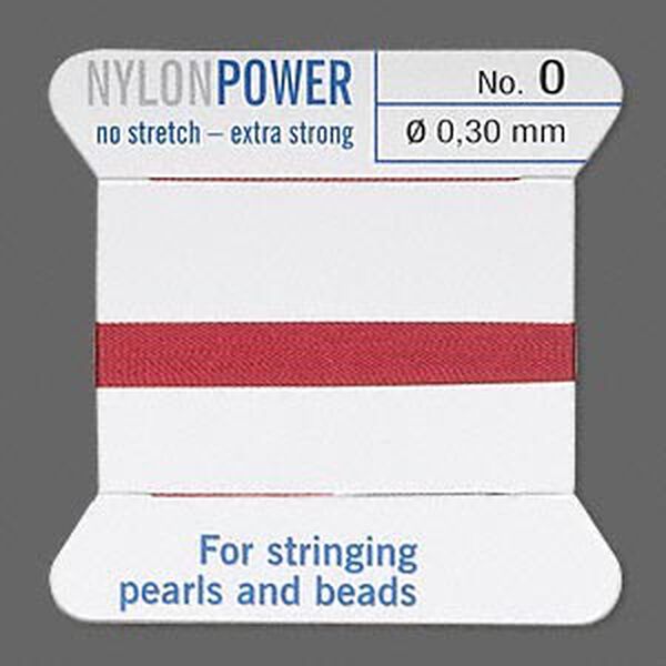 Thread, Griffin, nylon, garnet red, size #0. Sold per 2-meter card (approximately 78 inches). image number 0