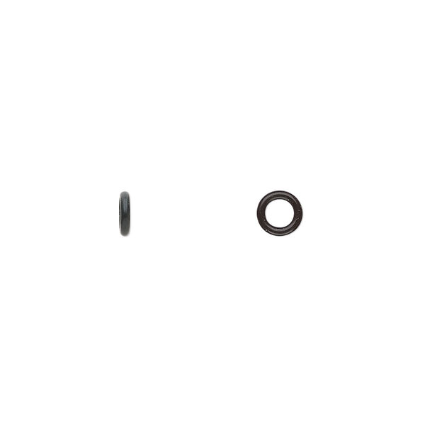Component, Oh! Ring™, silicone, black, 5mm round with 2.5mm hole. Sold per pkg of 500. image number 0