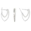 Earring leverback 1pkg2 sterling silver, 23mm / left and right facing / flat post, approximately 1.5mm width, cubic zirconia image number 0