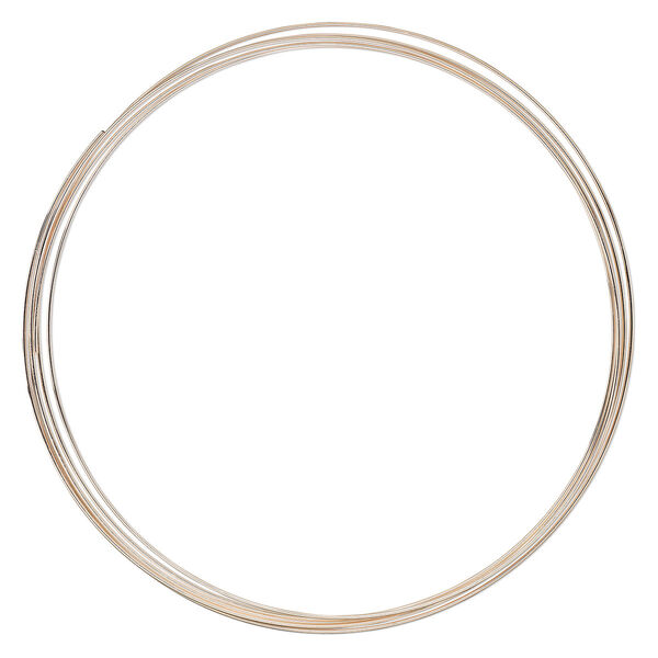 Memory wire, Beadalon®, rose gold-plated carbon steel, 4-5/8 inch round necklace, 1mm thick extra heavy duty. Sold per 0.5-ounce pkg, approximately 5 loops. image number 0