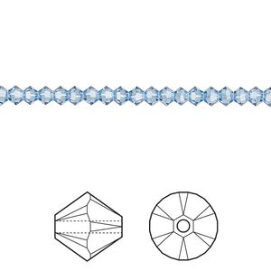 Bead 144pk cool blue, Crystal Passions® Regenerated 3mm bicone 5328