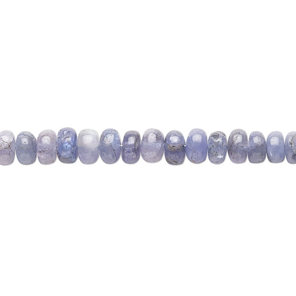 Bead, tanzanite (heated), 3x2mm-6x3mm graduated hand-cut rondelle with 0.4-1.4mm hole, B- grade, Mohs hardness 6 to 7. Sold per 7-1/2 inch strand. image number 0