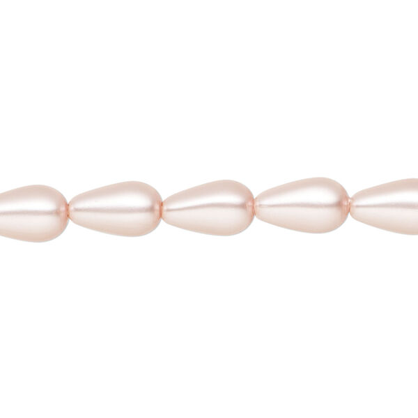 Pearl 10pk rosaline, Preciosa Czech crystal 10x6mm pear image number 0