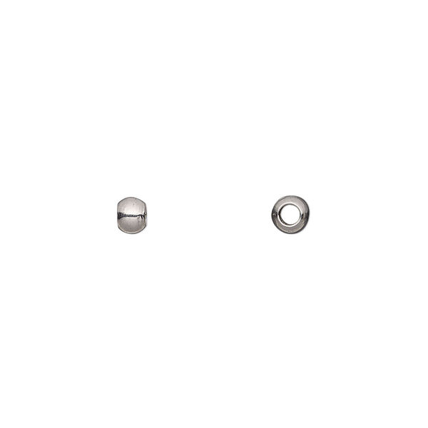 Bead, stainless steel, 4x3mm rondelle. Sold per pkg of 10. image number 0