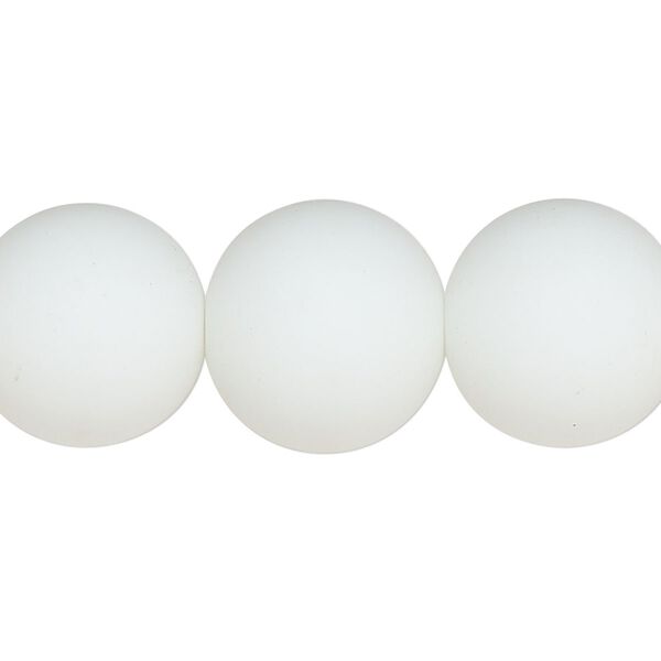 Bead, coated glass, opaque white, 16mm round, Sold per 15-1/2" to 16" strand. image number 0