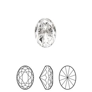 Fancy stone 48pk crystal foil back, Swarovski® 14x10mm magical oval 4160