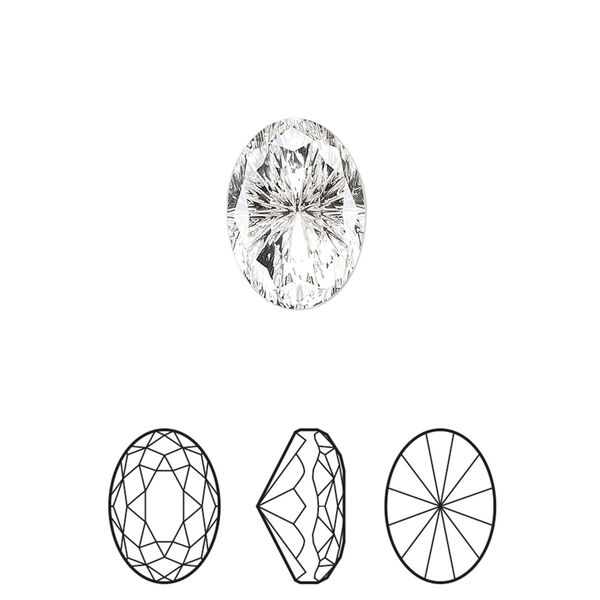 Fancy stone 48pk crystal foil back, Swarovski® 14x10mm magical oval 4160 image number 0
