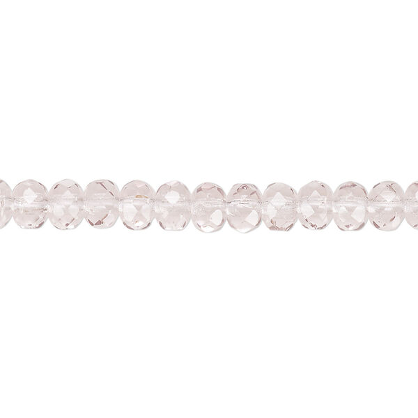 Bead, Czech fire-polished glass, lavender, 5x4mm faceted rondelle. Sold per 15-1/2" to 16" strand. image number 0