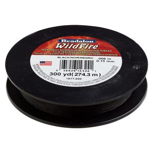 Thread, WildFire™, polyester, pkg/300 yards, size 0.15 weaving thickness, black (161T-020).
