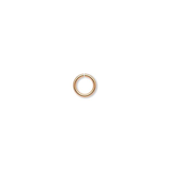 Jump ring, gold-plated brass, 6mm round, 4.2mm inside diameter, 18 gauge. Sold per pkg of 1,000. image number 0